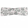 thumbnail image 1 of Nursery Headband, Dogs with Droopy Ears Childish Doodle with Heart Shapes, Elastic and Soft Women's Bandana for Sports and Everyday Use, Grey Red Coconut, by Ambesonne, 1 of 3