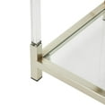 thumbnail image 4 of DecMode 22" x 70" Silver Metal Cube Shaped 4-Tier Shelving Unit with Clear Glass Top and Acrylic Legs, 1-Piece, 4 of 13