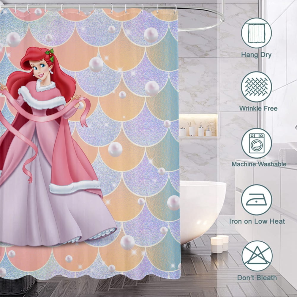 The Little Mermaid Shower Curtain,M150*180cm,Bathroom Decor