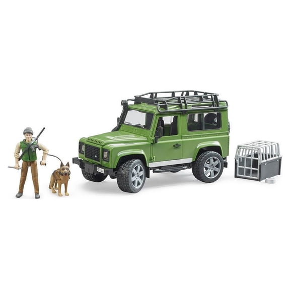 Bruder 02587 Land Rover Defender Station Wagon w/ Forester and Dog