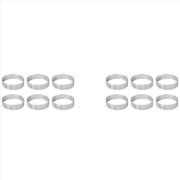 Moldes para Anillos de Pastel, Anillo Tarta Poroso Acero Inoxidable 12 Piezas, Molde Anillo de Pastel de Pastel Perforado, Anillo de Mousse de Pastel con Agujeros de 7 cm