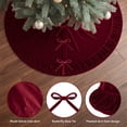 thumbnail image 4 of VOXOR Large Christmas Tree Skirt, Velvet Burgundy Tree Skirts with Center Pleats and Plush Tie Closures for Christmas Party Favors Decor, 4 of 7