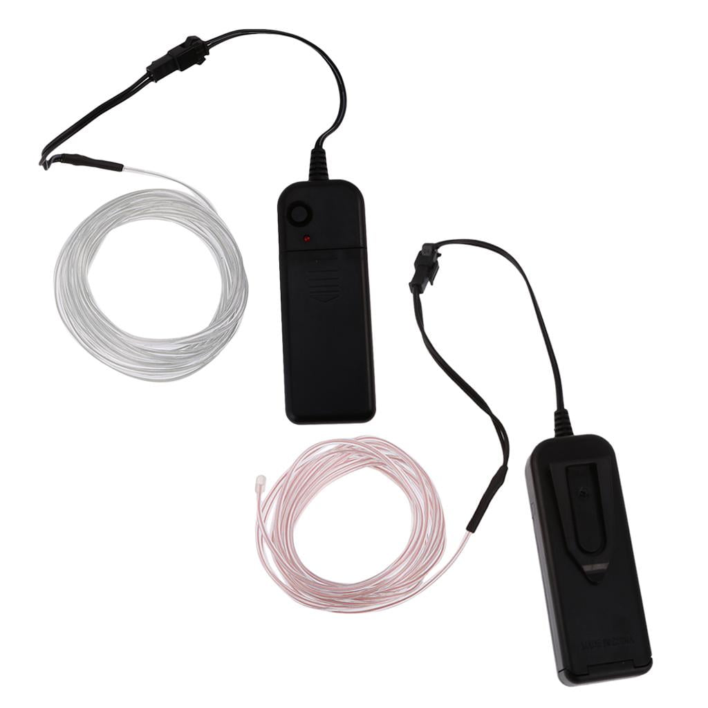 2x Luces LED de Luminiscentes Wire String 5 Metros Azul Y jinwen ...