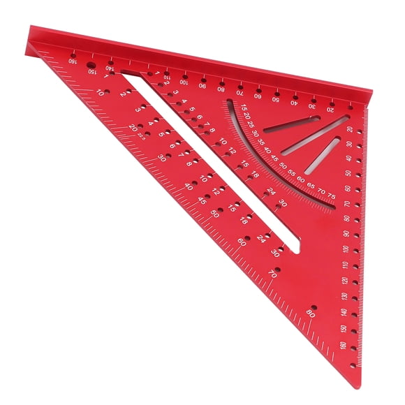 Aluminum Triangle Ruler, Accurate Angle Measuring Tool with Etched Scale, 30 45 60, Metric 90 Right Angle Ruler