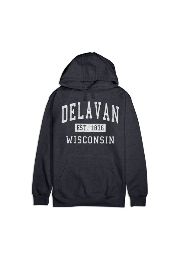 Delavan Wisconsin Classic Established Premium Cotton Hoodie