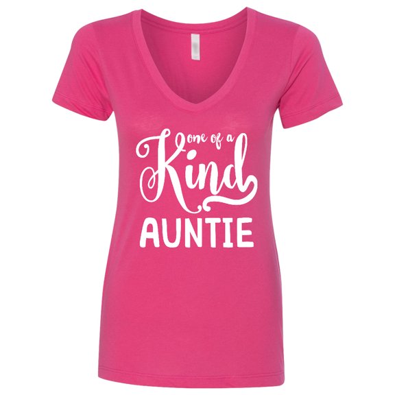 Inktastic For Aunts | One of a Kind Auntie (white) Women's V-Neck T-Shirt