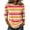 Light Pink, variant on JULMCOMO Shirts for Women Striped Crew Neck 3/4 Sleeve Casual Loose Fit T Shirts Color Block Comfy Trendy Summer Tops Dark Blue S