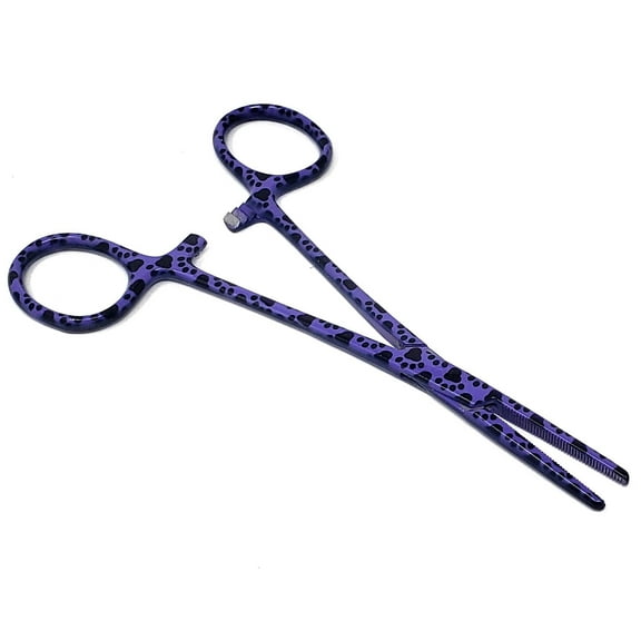 Stainless Steel Fishing Pliers Anglers Catch & Release Serrated Tool, Purple Paws 5.5" STR