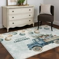 thumbnail image 4 of Christmas Watercolor Area&nbsp;Rug 2.7x5ft Christmas Balls Blue Truck Snowflake Pattern Non-Slip&nbsp;Washable Square&nbsp;Rugs Soft Felt Indoor Floor Mat for Bedroom Kitchen Living Room Bathroom, 4 of 9