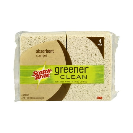 Scotch-Brite Greener Clean Absorbent Sponges, 6 count - Walmart.com
