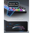 thumbnail image 2 of Typewriter Style Mechanical Gaming Keyboard Blue Switch, Rainbow LED Backlit Wired Computer Keyboards Mouse and Pad Combo, Metal Panel Retro Punk Rou, 2 of 7