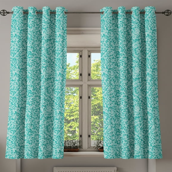 Ambesonne Turquoise Grommet Curtain, Modern Triangles, 50" x 63", Turquoise Teal