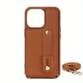 thumbnail image 1 of Faux Leather Phone Case For IPhone 15/14/13/12/11/ Pro Max XS Max XR 15/14/7/8 Plus SE With Holder Wrist Long Lanyard Wallet Card Bag Crossbody Shockproof Protective Cover, 1 of 5