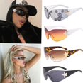 thumbnail image 1 of Typpkmm Star Oversized Wrap Around Sunglasses Rimless Y2k Sunglasses Women Men Punk One Piece Goggles Sports Sun Glass Shades Eyewear, 1 of 6