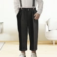 thumbnail image 4 of XinLfly Toddler Kids Boys Dress Pants Flat-Front Slim Fit Dress Suits Slacks Uniform Trousers Teen with Pockets Straight Suit Pants Student Performances,Black,6-7T, 4 of 6