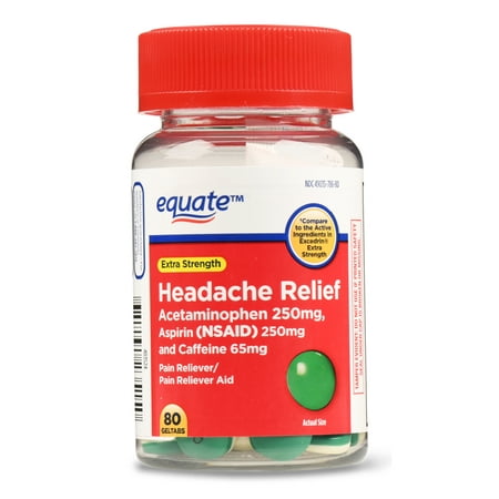 Equate Headache Relief Geltabs, Extra Strength, 250mg, 80