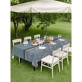 thumbnail image 4 of Outdoor Tablecloth with Umbrella Hole for Patio/Picnic/Party/Camping, Boho Blue Flower Waterproof Table Cloth Rectangle Table Cover Washable, Abstract Bohemia Pesley Floral (54"x 80"), 4 of 8