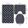 thumbnail image 3 of Blue Cartoon Unicorn Flower Pattern Bathroom Rugs Sets 3 Piece,Toilet Cover Set,Absorbent Non Slip Bathroom Mats Sets with U-Shaped Contour Rug Toilet Rug Set, 3 of 5