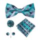 thumbnail image 1 of Hi-Tie - Pajarita de seda roja burdeos de lujo para hombre, conjunto de gemelos y broche con nudo de mariposa, ideal para bodas y padrinos de boda, 1 of 4