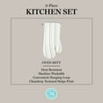 thumbnail image 5 of Martha Stewart Daisy Stripe Oven Mitt Set 2-Pack, Grey/Yellow, 7"x13", 5 of 7