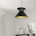 thumbnail image 2 of Dainolite PAT-181P-BK-698 18 in. Patricia Single Pendant 1 Light with Black & Gold Shade, Matte Black, 2 of 6