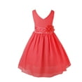 thumbnail image 4 of DPOIS Kids Flower Girls Elegant Sleeveless Wedding Party Formal Dress Watermelon 4, 4 of 6