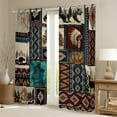 thumbnail image 3 of Feelyou Vintage Boho Aztec Black Out Curtains for Men, Hippie Rustic Bear Curtains Pack of 2 (42x63 Each), Southwestern Theme Bedroom Curtains, Curtains and Drapes Room Decor, 3 of 7