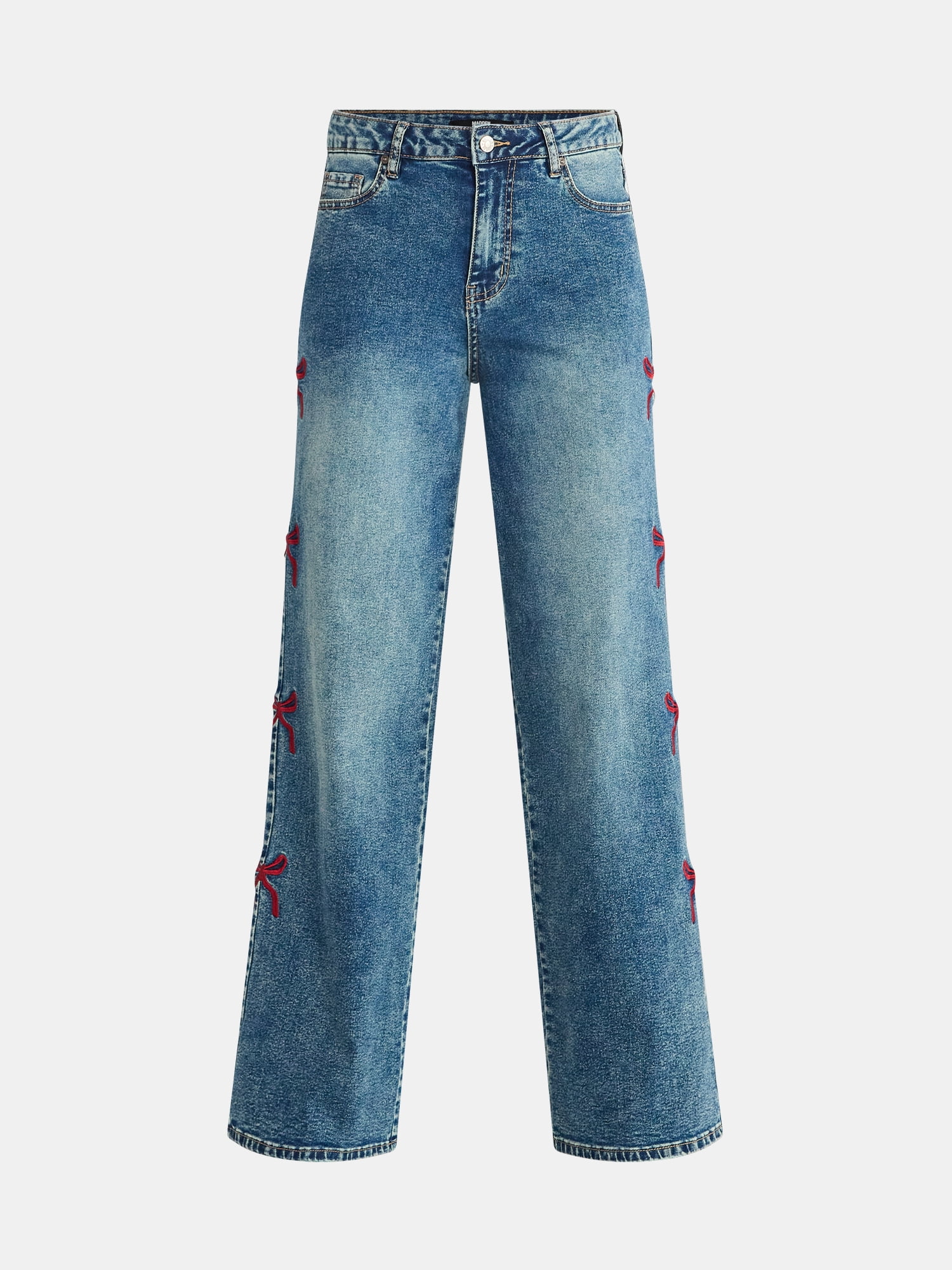 Madden NYC Women's Ultra 90s Fit Jeans with Embroidery, 32" inseam, Sizes 00-18