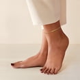thumbnail image 2 of 14K Solid Yellow Gold Anklet Summer Beach Foot Ankle Bracelet, 2 of 10