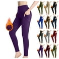 thumbnail image 4 of Seductiva Womens Yoga Sweatpants Lined Leggings Women Tummy Thermal Warm High Waisted Hiking Running Tights Yoga Pants with Pockets Workout Comfy, 4 of 5