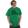 thumbnail image 5 of Life is Better with a Cat Kitty Lover Men's Graphic T Shirt Tees Brisco Brands L, 5 of 6