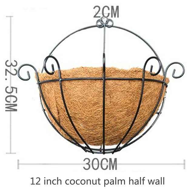 goowrom Flowerpot with Artificial Flower, Coconut Vase Hanging Basket Storage Box for Home Cafe Shops
