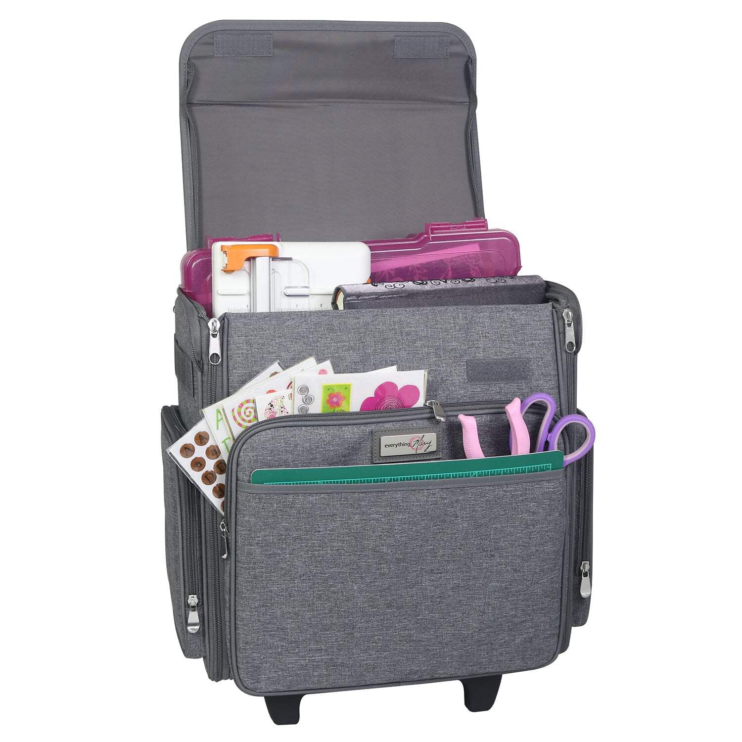 Collapsible Rolling Scrapbook  Featherweight Case, Heather