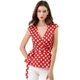 thumbnail image 3 of INSPIRE CHIC Top Sin Mangas Con Cuello En V Sin Mangas Para Mujer rojo M, 3 of 6