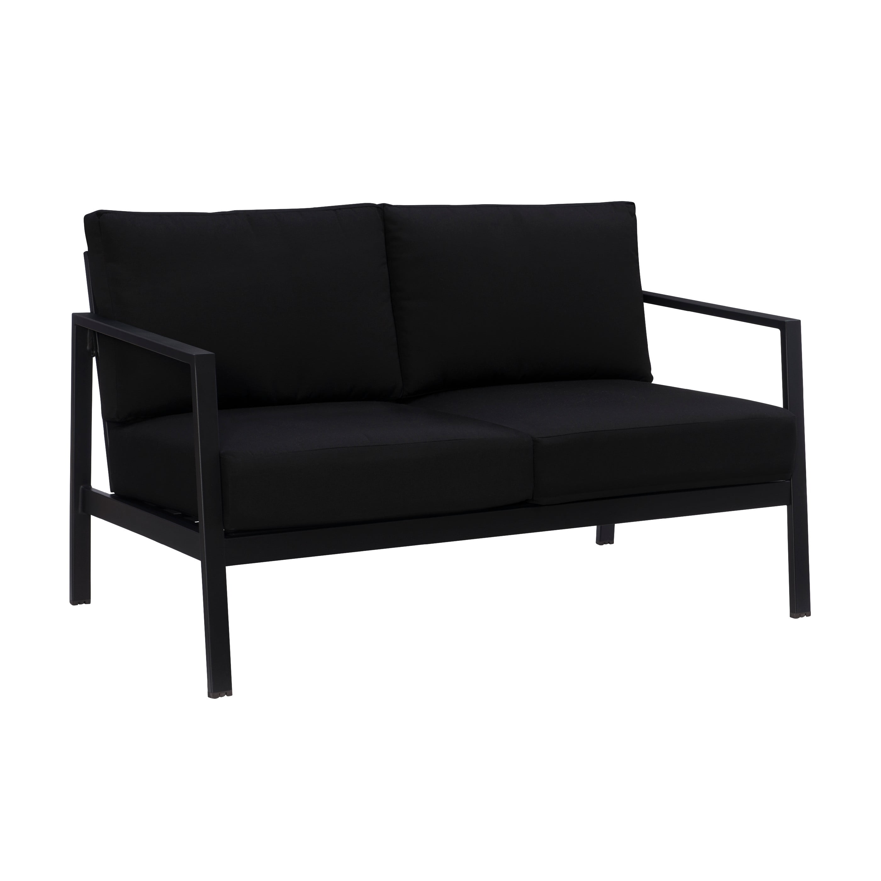 Linon Arlington Outdoor Loveseat, Black