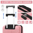 thumbnail image 3 of 2PCS Lightweight PP Luggage Set with Carry-On Suitcase and Cosmetic Case, Rose Gold, 3 of 5