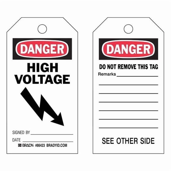 Brady Danger Tag,5 3/4in H,3in W,Polyster,PK10 86542