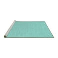 thumbnail image 2 of Ahgly Company Machine Washable Indoor Square Abstract Turquoise Blue Contemporary Area Rugs, 3' Square, 2 of 4