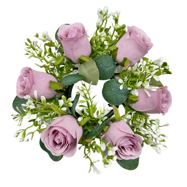 Corona de anillo de vela, corona verde de granja, corona bohemia, candelabro de pilar para mesa, boda, Acción de Gracias, decoración de Halloween Púrpura