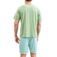 thumbnail image 4 of GDREDA Pyjama Assorti pour Couples Pyjama Homme Manches Courtes Doux et Lisse avec Poches Deux Pièces Vert,TG, 4 of 4
