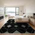 thumbnail image 3 of ODIKA 9'x12' Washable Area Rug Large Minimalist Angular Symmetrical Covering Repeating Blackrug for Master Suite, California King, Under Bed, Non-Shedding, Easy Care, 3 of 7