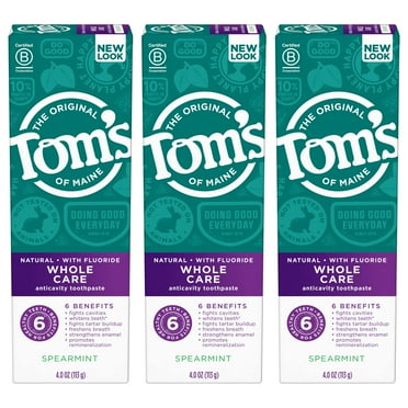 Tom,S Of Maine Whole Care Natural Toothpaste With Fluoride, Wintermint, 4 Oz. 3-Pack