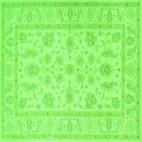 Ahgly Company Indoor Square Persian Green Traditional Area Rugs, 3' Square
