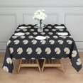 thumbnail image 3 of Black Daisy Flower White Blooms Pattern Square Tablecloth,Waterproof Square Table Cover,Wipeable Spillproof Washable Table Cover for Home Kitchen Party Decor 42"X42"(107x107cm), 3 of 6