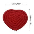 thumbnail image 3 of Valentine's Day Handmade Braided Cotton Coasters Love Heart-Shape Drink Coasters Insulating Mats Red Absorbent Cup Coasters for Party Home Office Decoration Housewarming, 4.92*4.13in, 3 of 6