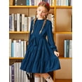 thumbnail image 3 of Vestido Arshiner azul de manga larga para fiesta formal de 12 a 13 años, 3 of 6