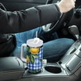 thumbnail image 4 of Yayeee 30oz Stainless Steel Tumbler with Straw and Handle Double-Wall Insulated Travel Water Bottle, Green Lemon Plaid, 4 of 8