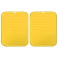 thumbnail image 1 of Unique Bargains Silicone Dish Drying Mat Set, 2 Pcs 12' x 9' Under Sink Drain Pad Suitable for Kitchen Counter, Drawer - Yellow, 1 of 5