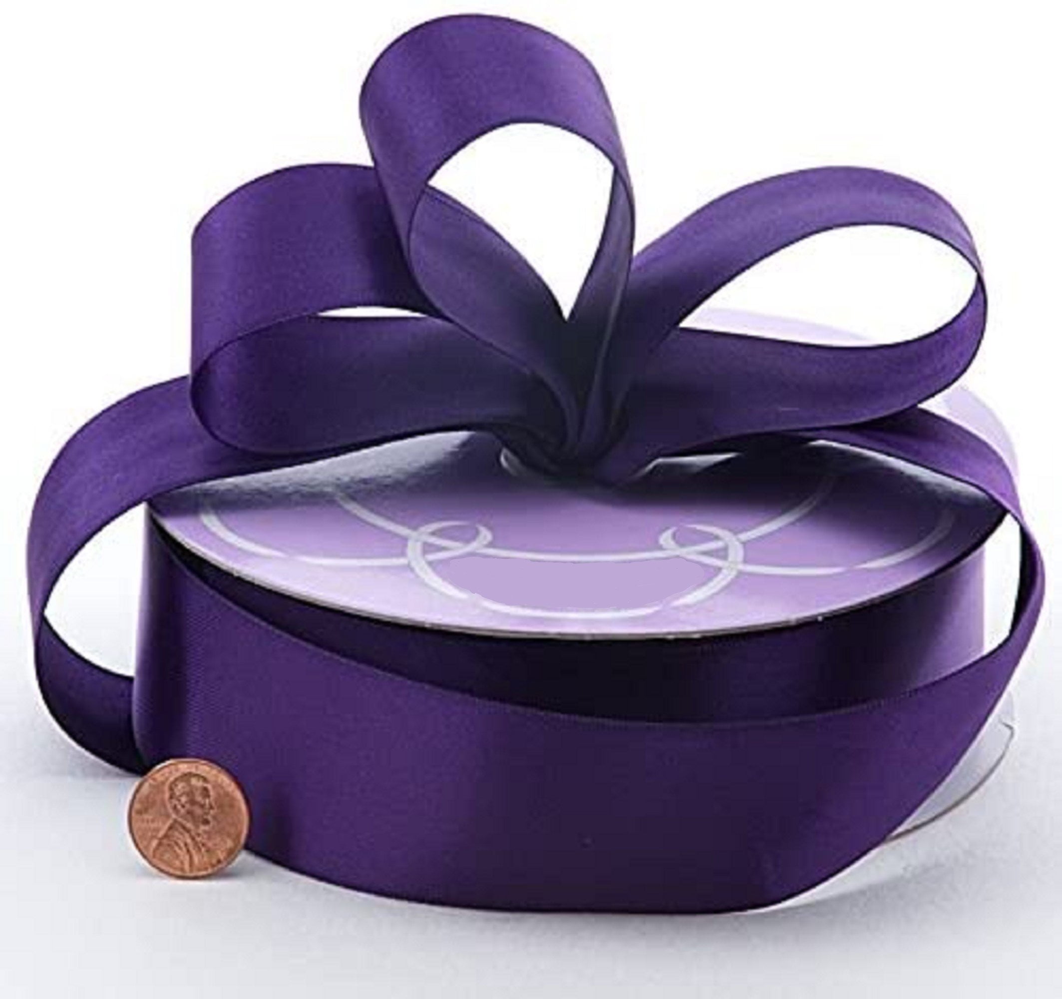 Eggplant Purple Double Faced Satin Ribbon 1.5 Inch Width 50 Yards