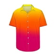 thumbnail image 4 of S-5X Plus Size Shirts for Men Big & Tall Short Sleeve Button-Down Tshirts Shirt Mens Gradient Printed Collar Summer Hawaiian Beach Tees Tops, 4 of 5